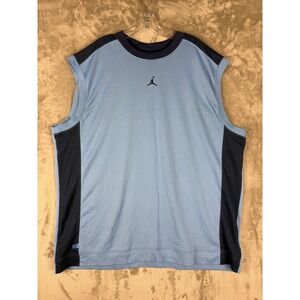 Jordan Sleeveless Tank Top Mens XXL Blue Black Gym Athletic Basketball